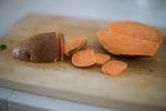 Sweet Potatoes on a cutting board